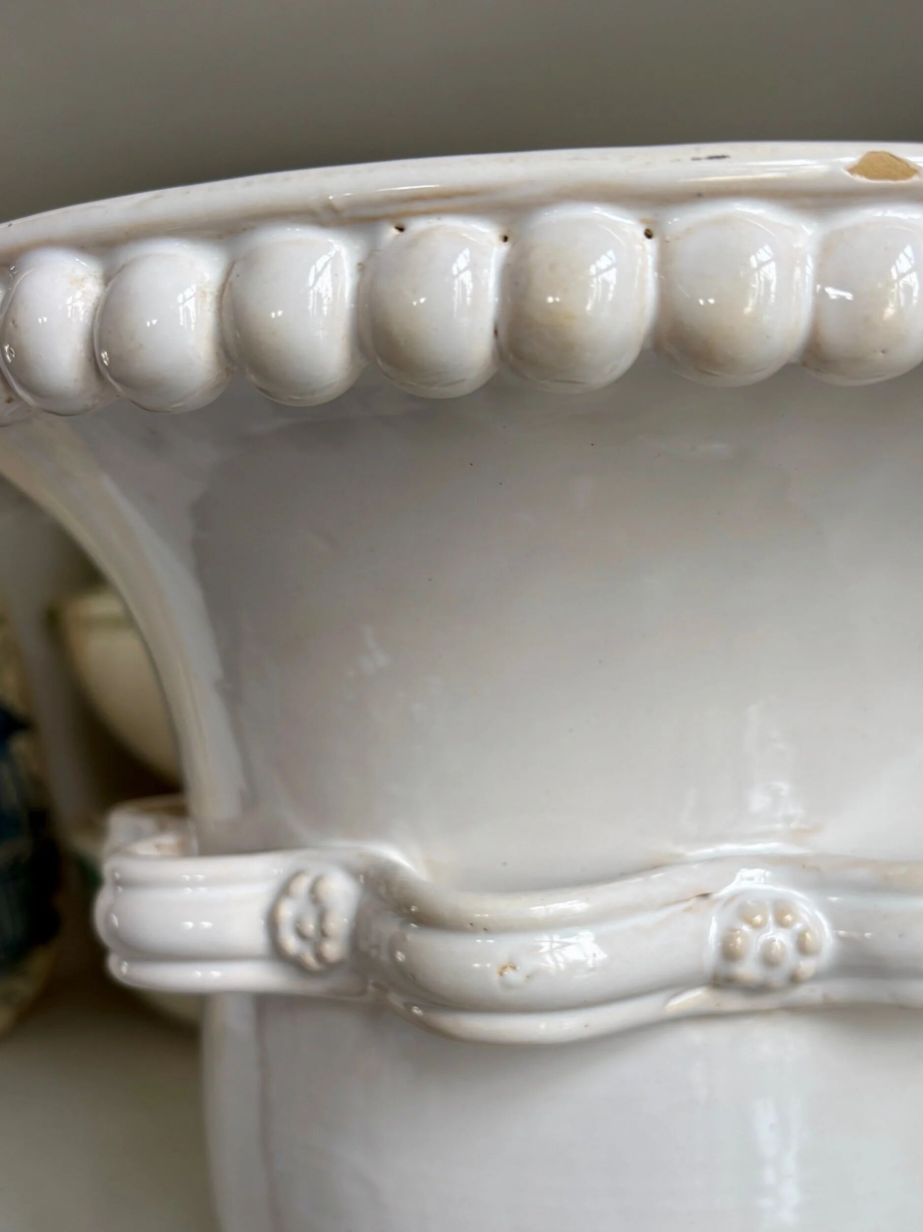Vase, barbotine in artistic earthenware from Malicorne