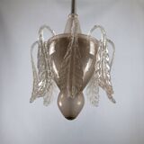 Tomaso Buzzi, Mid-century pink "bullicante" glass chandelier by Venini