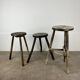 3 primitive stools, folk art
