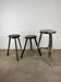 3 primitive stools, folk art