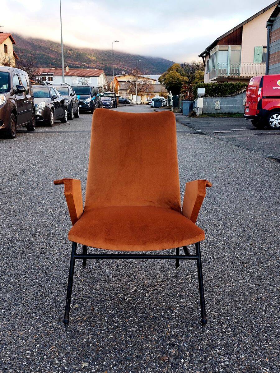 Fauteuil vintage moderniste restauré