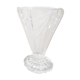 Old art deco vase transparent molded glass vintage decoration