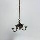 Brutalist bronze hanging chandelier by Michael Harjes, 1970s