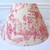 Red toile de Jouy lampshade