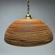 Italian Gilt Brass Rattan Bamboo Wicker Pendant, 1970s