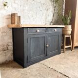 Old Parisian block buffet with black patina