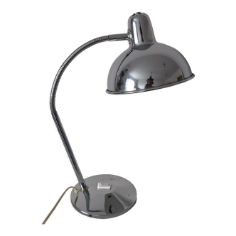 Lampe vintage 1960 bureau Aluminor chromée - 37 cm