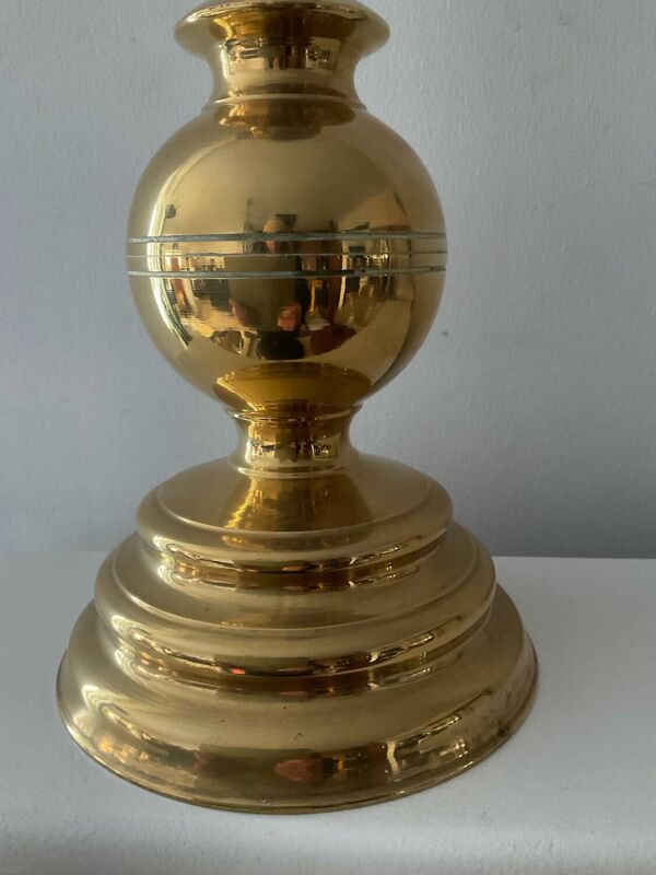 Ancien pic cierge bougeoir en bronze massif