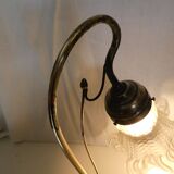 Lampe tulipe col de cygne Art Déco laiton