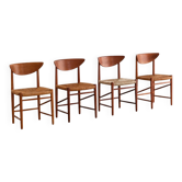 Ensemble de 4 chaises de salle à manger "316" par Hvidt & Molgaard-Nielsen en teck