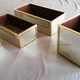 Golden metal table gardeners and Ousta design mirrors made in Holland