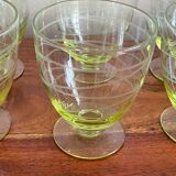 6 glasses yellow to orangeade