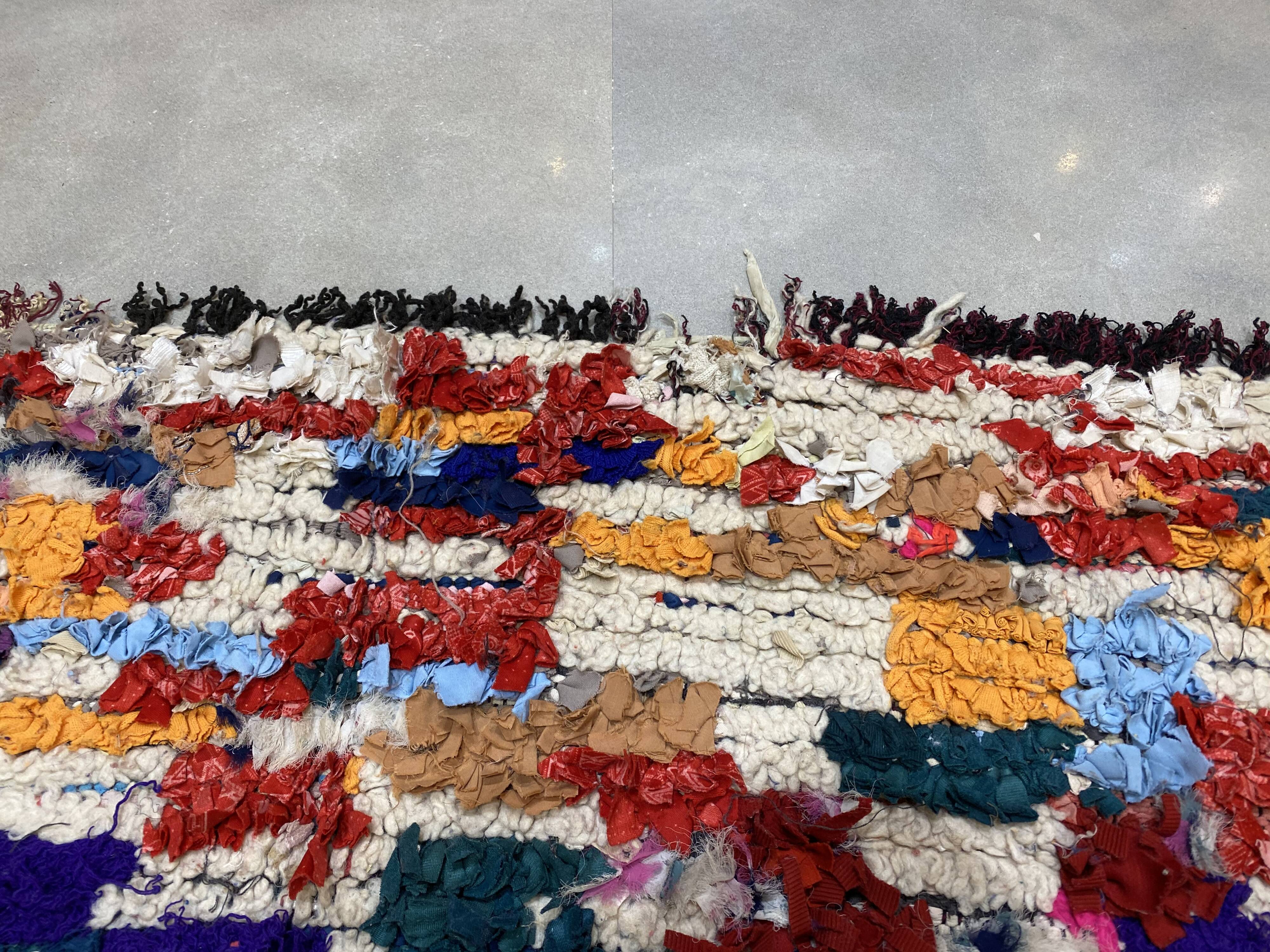 Multicolor carpet in boucherouite fabric 140x220cm