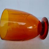 Blown and chiseled crystal vase