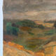 Paysage ochre et brun, huile sur toile signé