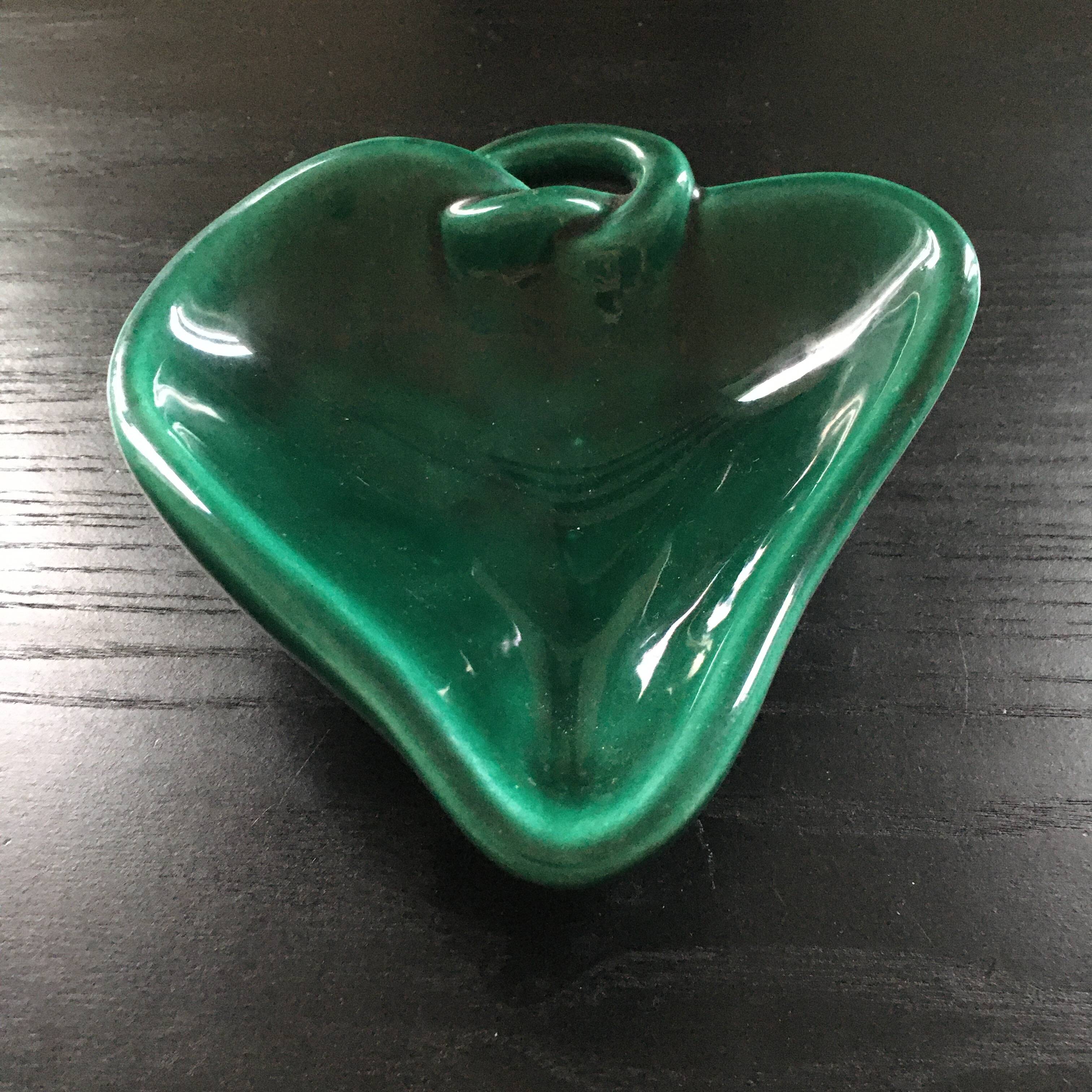 Green earthenware bowl