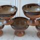 Set of 5 fruit cups / ice in stoneware artisanal pottery 70s