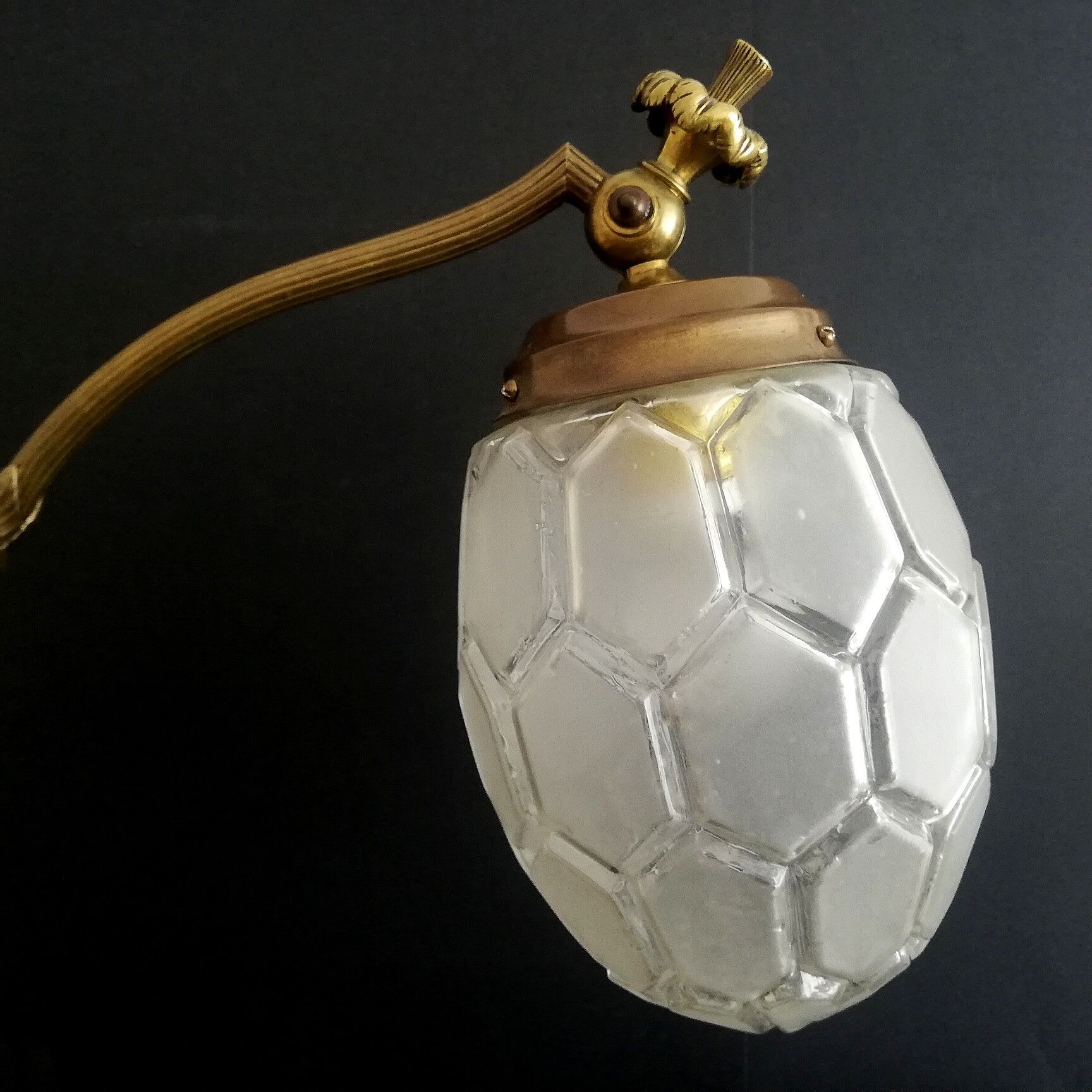 Vintage Art Nouveau French 1930s brass table lamp
