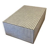 White and black mosaic tile coffee table