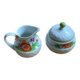 Sugar bowl and milk jug with flowers Hutschenreuther