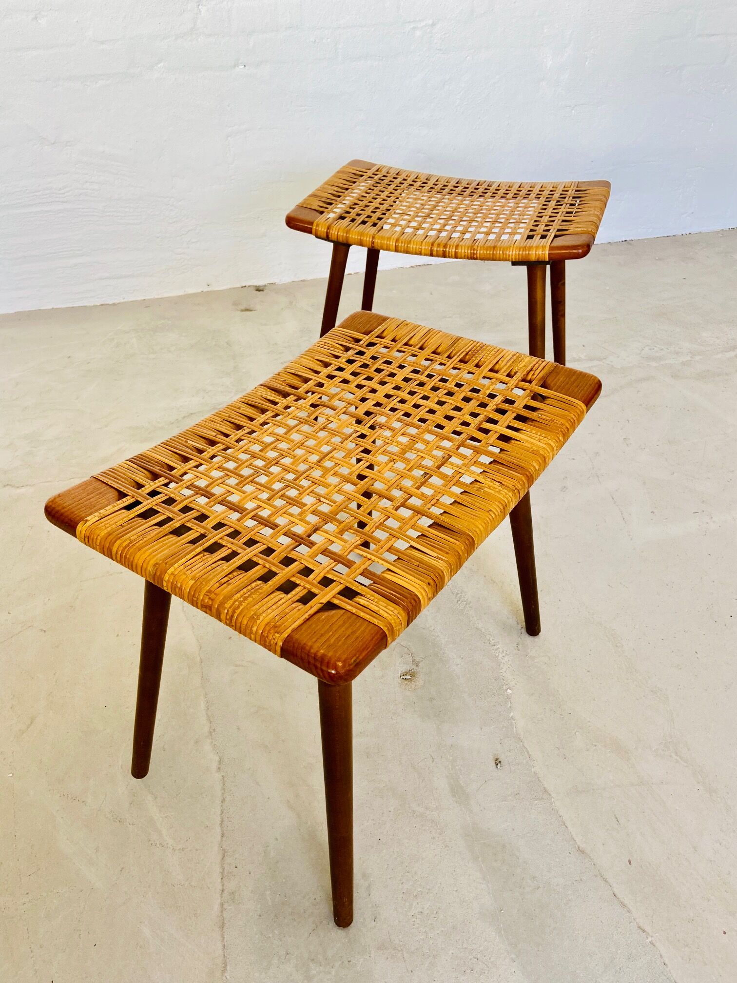 Vintage danish ottomans by Olholm Møbelfabrik