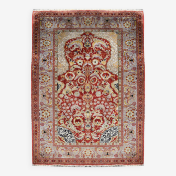 Panderma turkish oriental carpet - dimensions: 1.28 x 1.75 meters - silk art quality