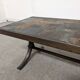 Table basse brutaliste en pierre naturelle et fer forgé vers 1960