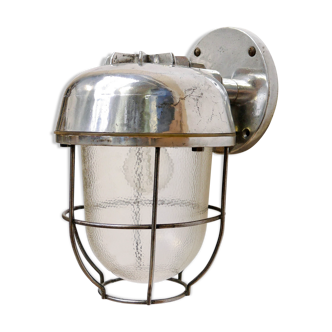 Hammered glass wall sconce