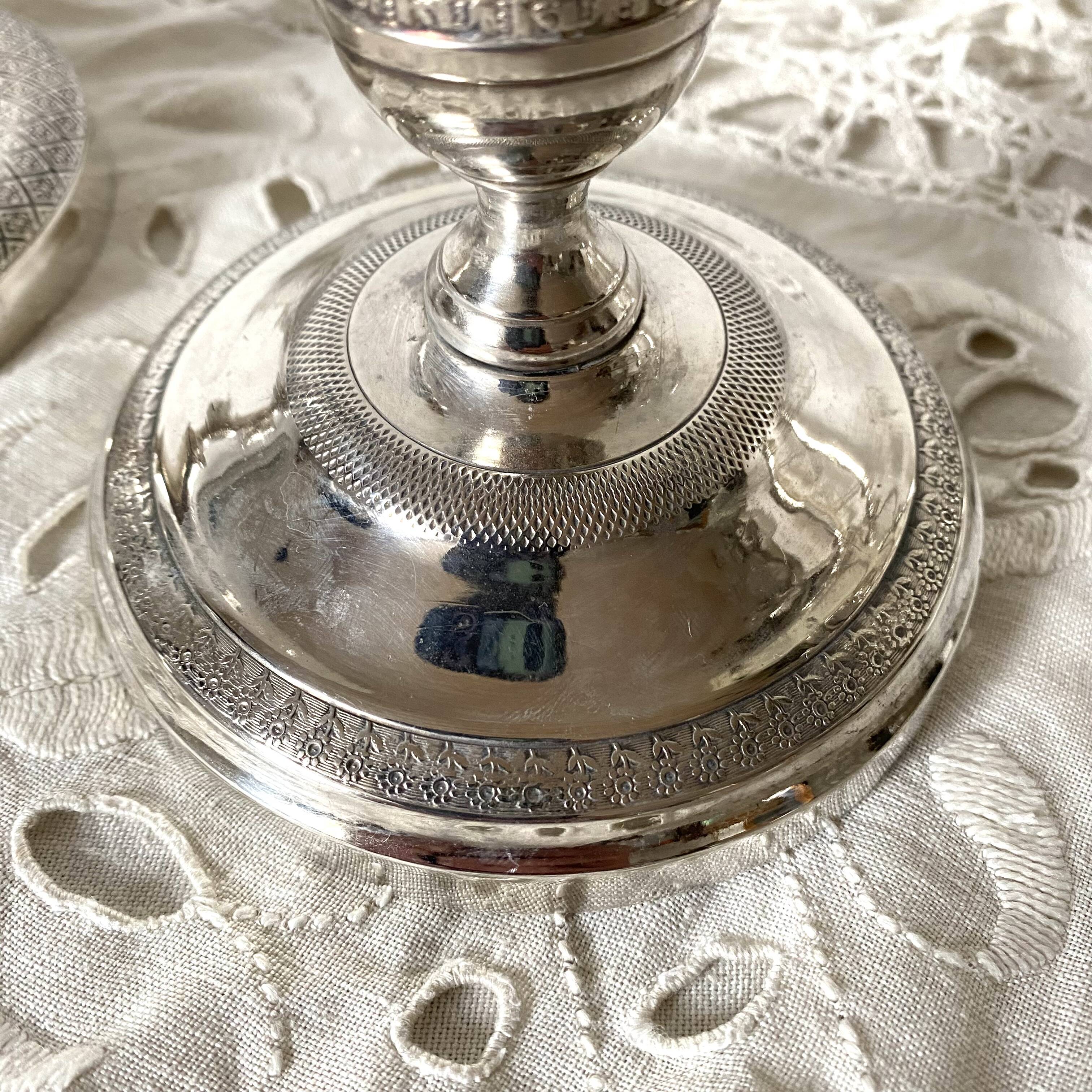 Paire de chandeliers et bougeoirs modulables style anglais