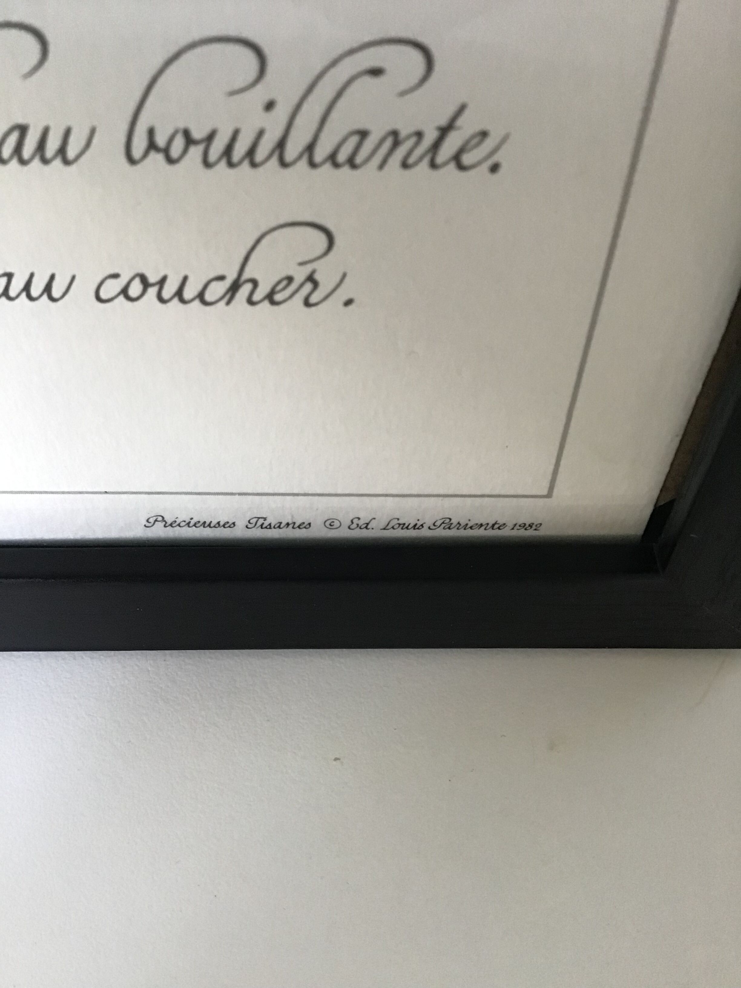 Botanical engraving precious herbal teas framed