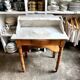 Dressing table, bathroom cabinet in wood and marble 80 x 48 cm