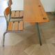 Bureau d’écolier vintage en bois et métal - Bureau double