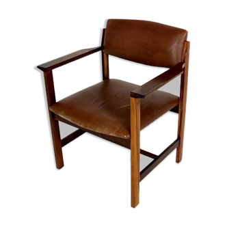 Fauteuil de bureau en cuir, Suède, 1960