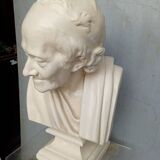 Voltaire bust in plaster 60cm th mid 20th century