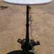Parisian bistro pedestal table in marble and cast iron