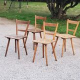 Set of 4 Scandinavian style beech chairs