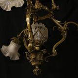 Art nouveau bronze chandelier, 1900s