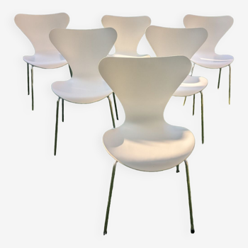 6 Fritz Hansen Series 7 chairs by Arne Jacobsen