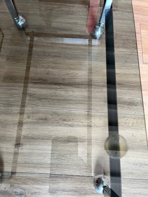 Chrome and glass serving trolley