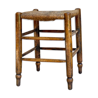 Stool old straw and oak country way
