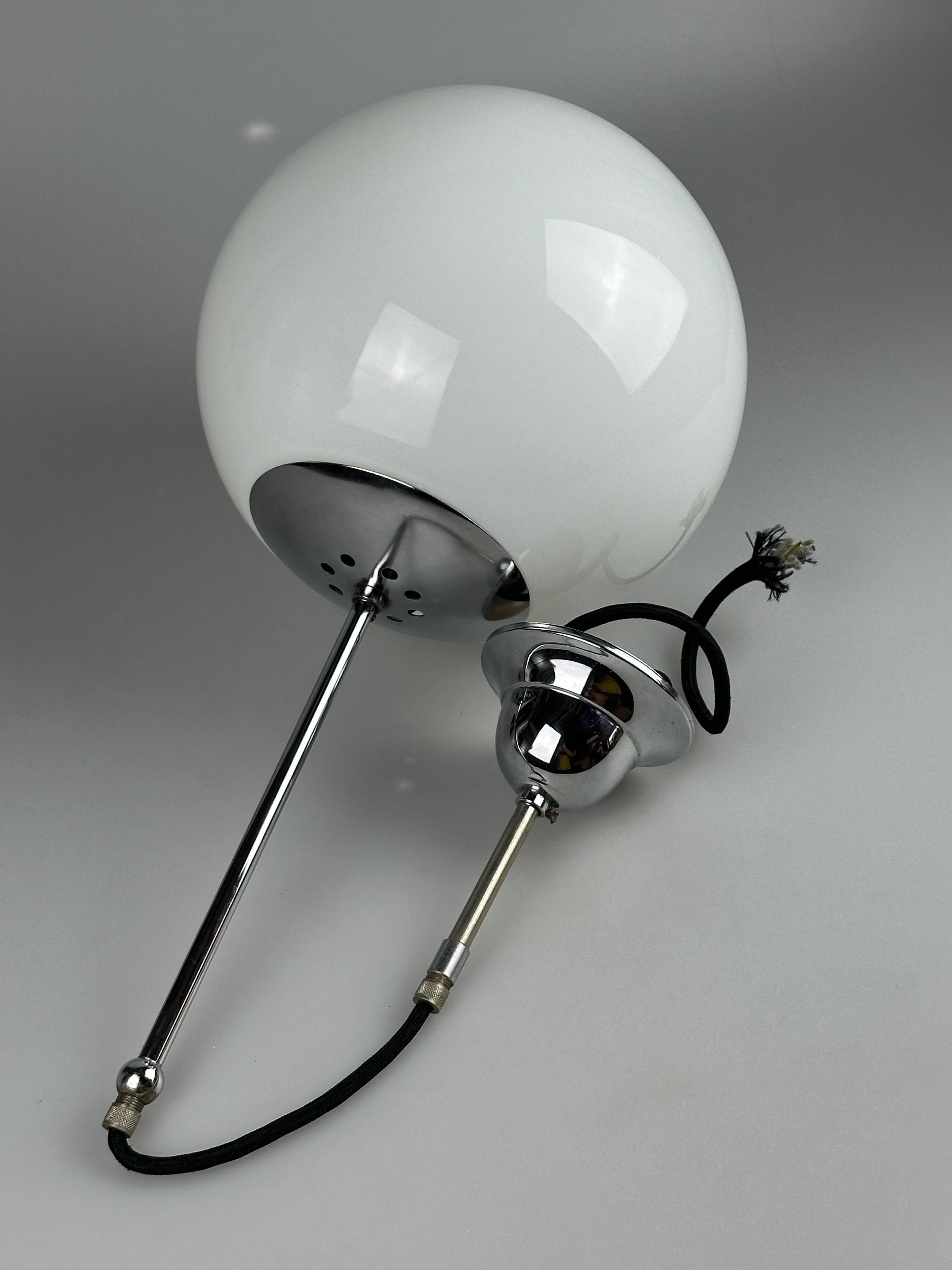 1960s and 1970s Globe Lamp, Hanging Lamp, Glass Ceiling Lamp, Space Age Des