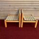 Pair of 1970s/80s armchairs in natural wood