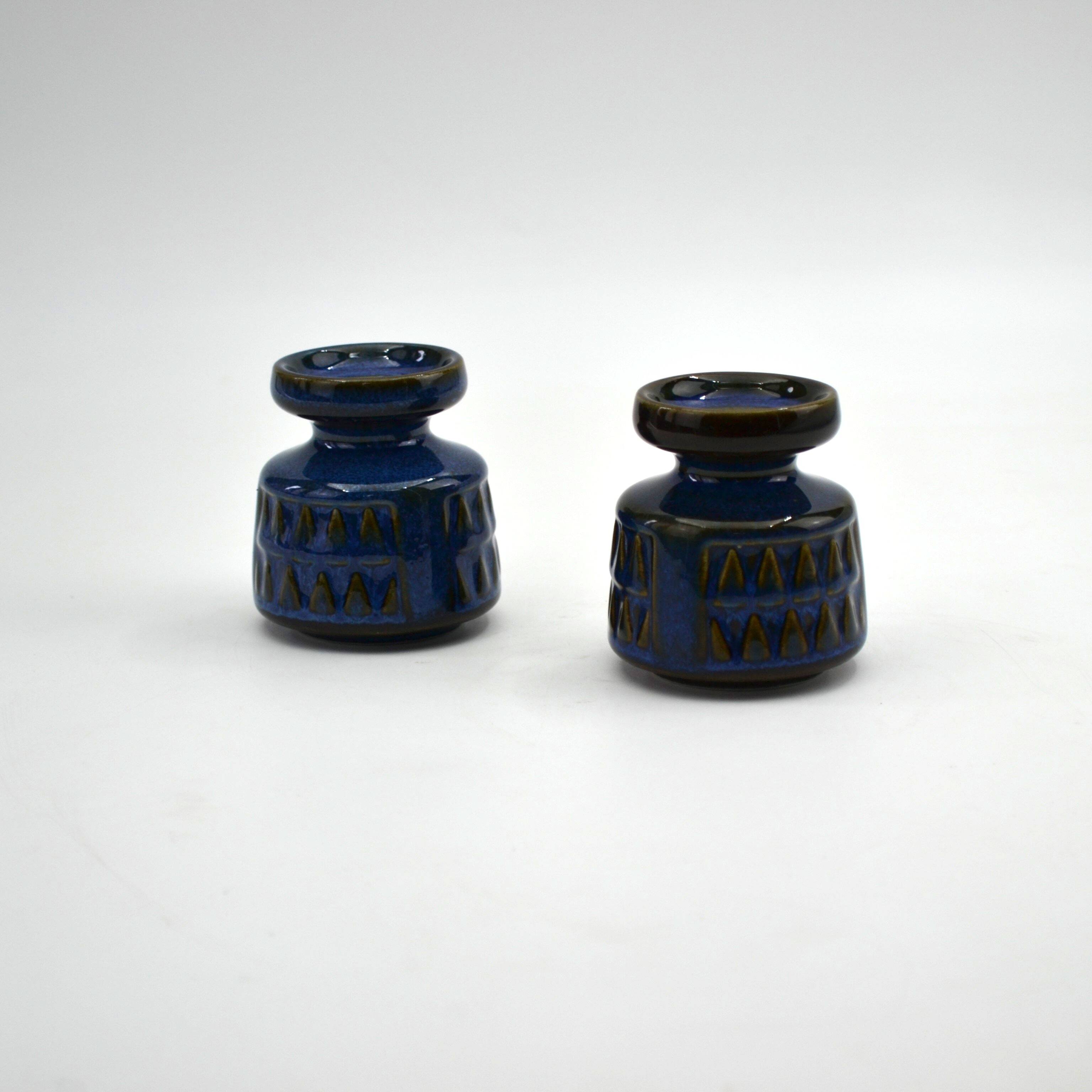 Pair of Granit series sandstone candlesticks by Maria Philippi for Søholm Stentøj