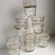 Set of 6 granite glasses with golden edging 50s-60s