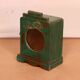 Old art deco wall display case in original green teak