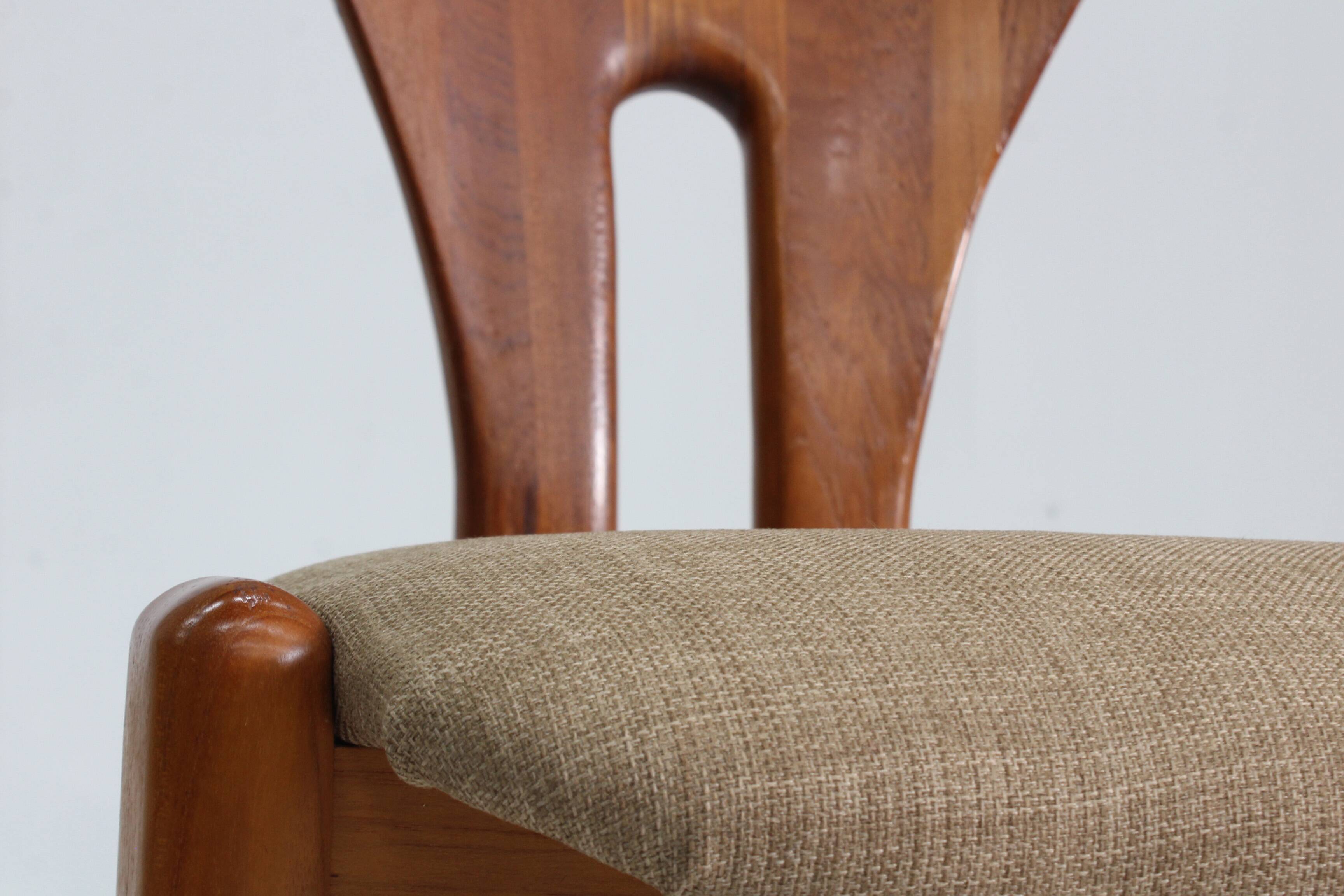 Vintage Danish Mid century teak Dining Chairs solid wood , Set of 4