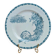 Dessert plate in ironstone Clairefontaine model Buffon blue with old landscape decoration.