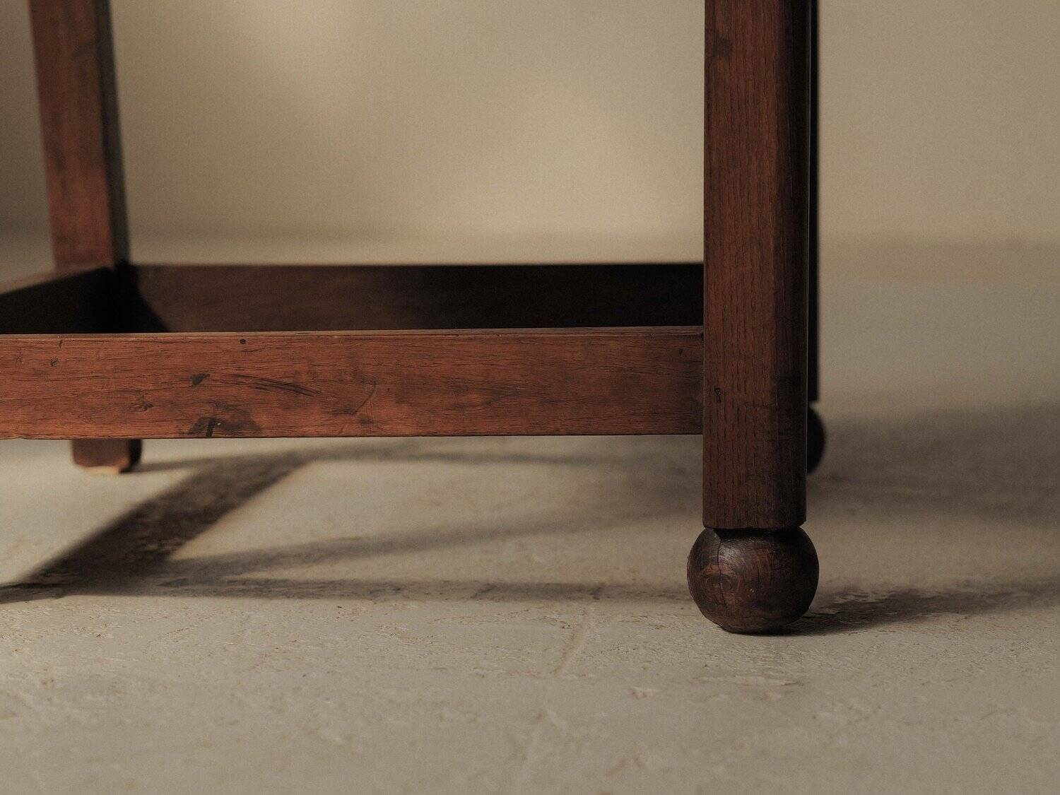 Handcrafted oak and straw armchair, France, circa 1950.
