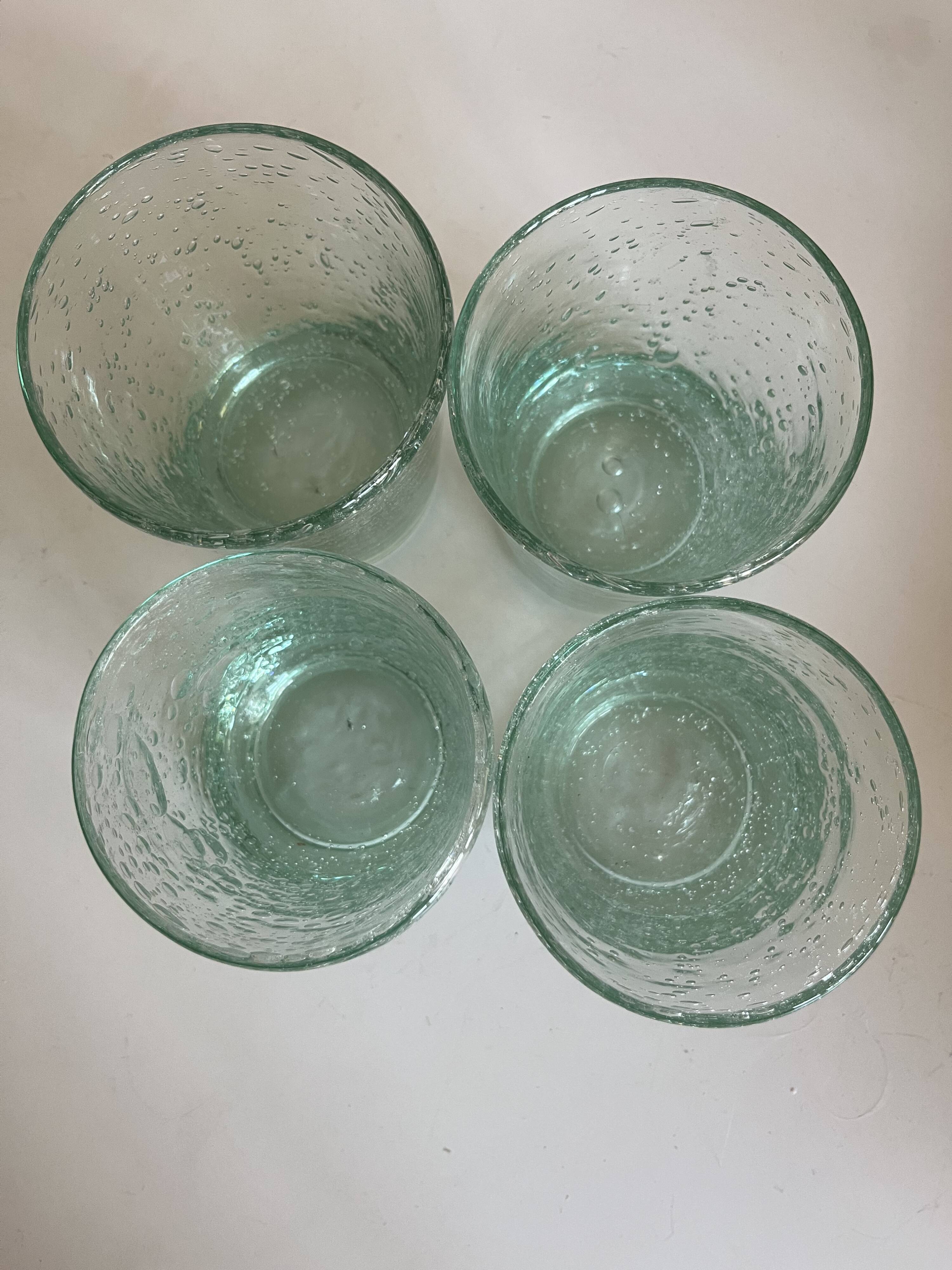 Set of 4 Biot XXL 1960 green Aqua tumblers.