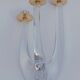 Schneider candle holder in crystal and gilded metal - three lights - 1960s